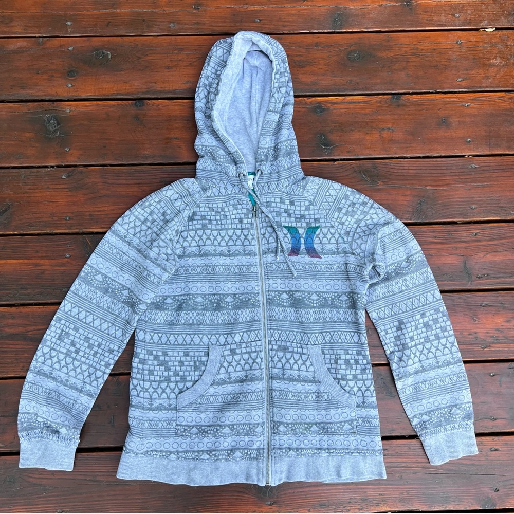 Hurley Gray Patterned Hoodie